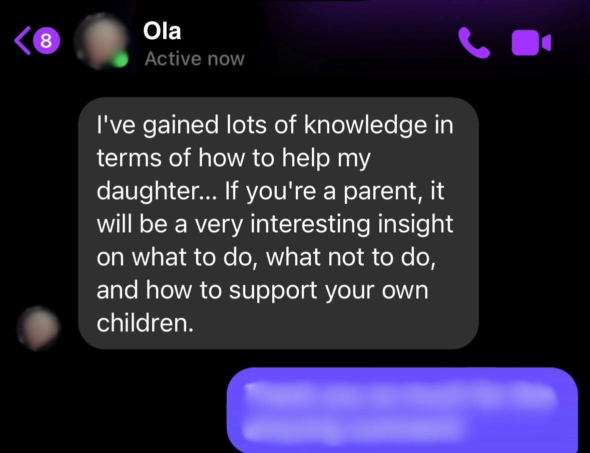 HelpingKids testimonial ola