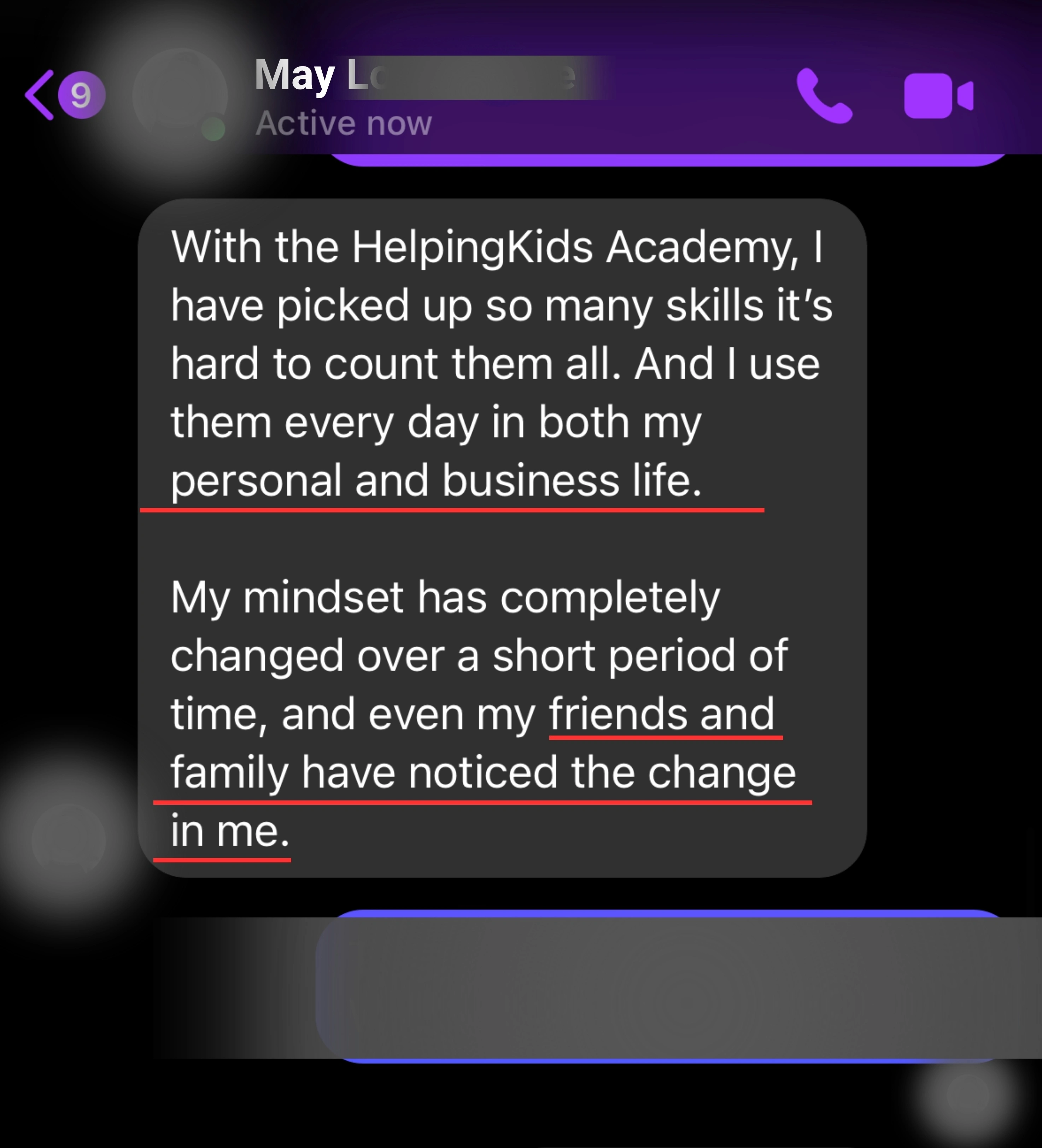 HelpingKids testimonial may l