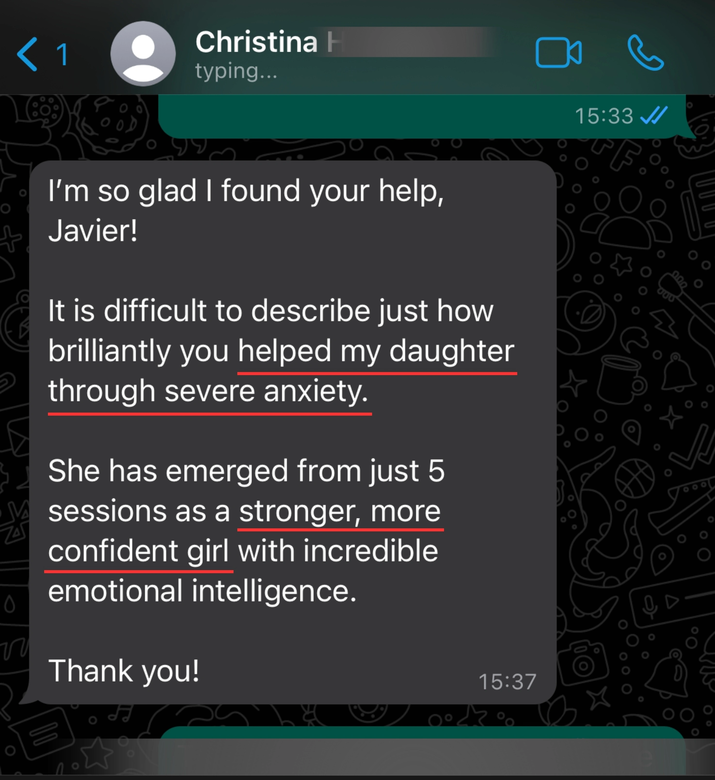 HelpingKids testimonial christina h
