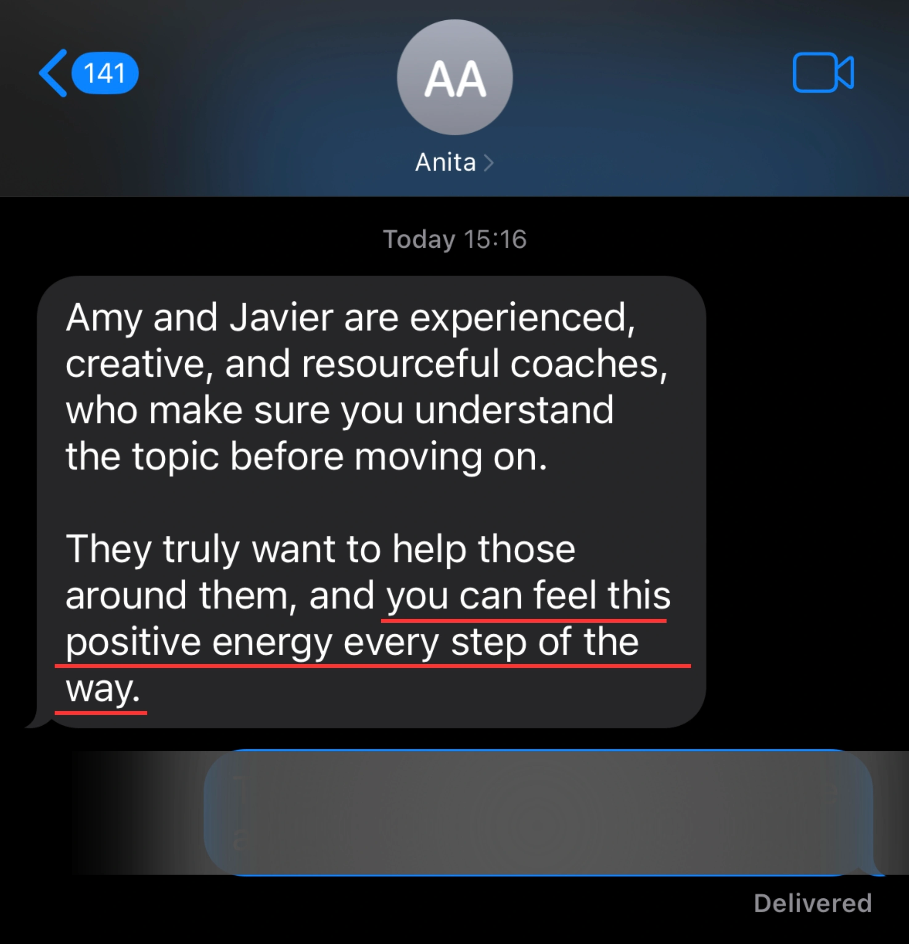 HelpingKids testimonial anita a